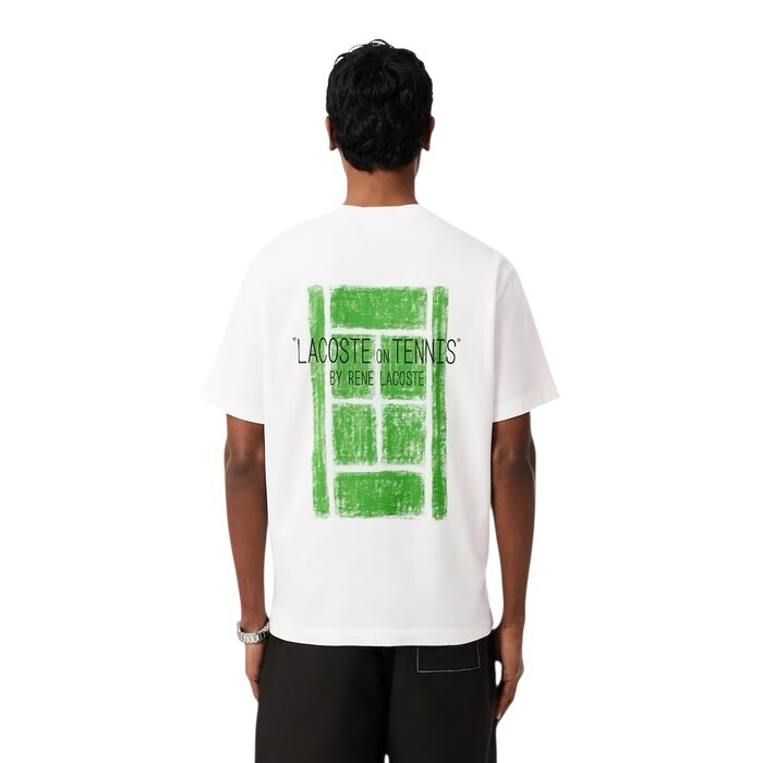 Lacoste T-shirt Coton Imprimé - Blanc