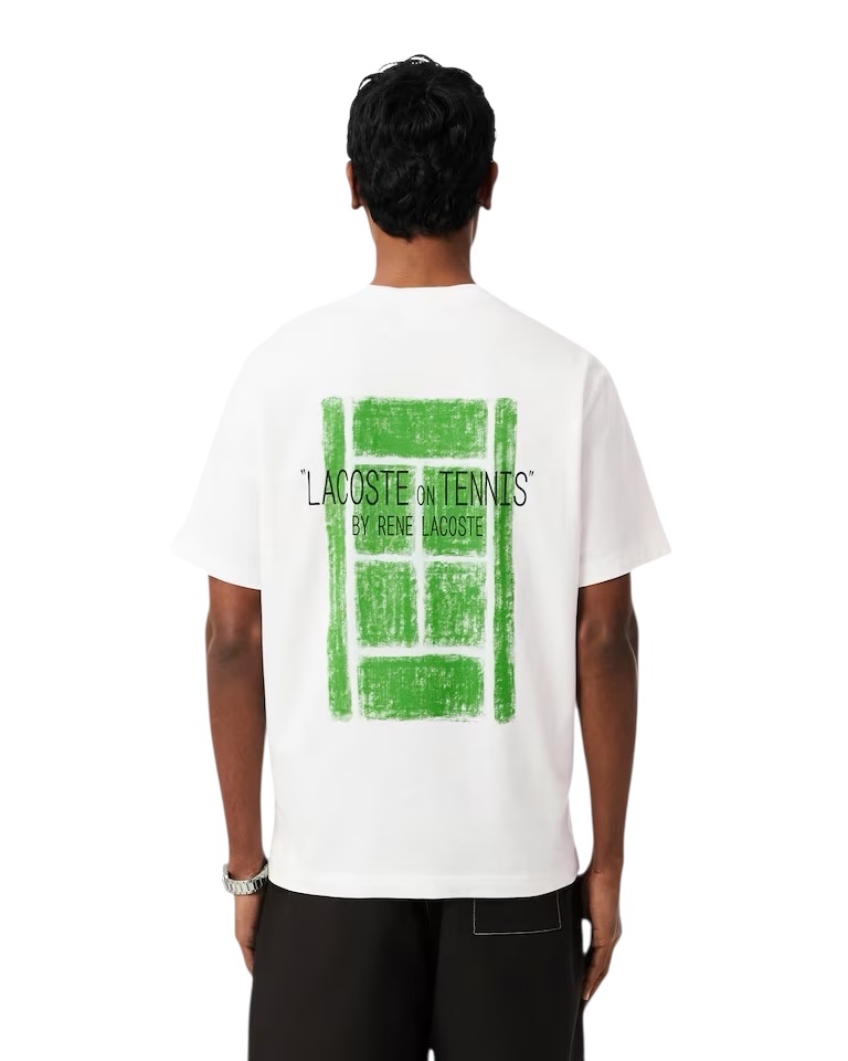 Lacoste T-shirt Coton Imprimé - Blanc