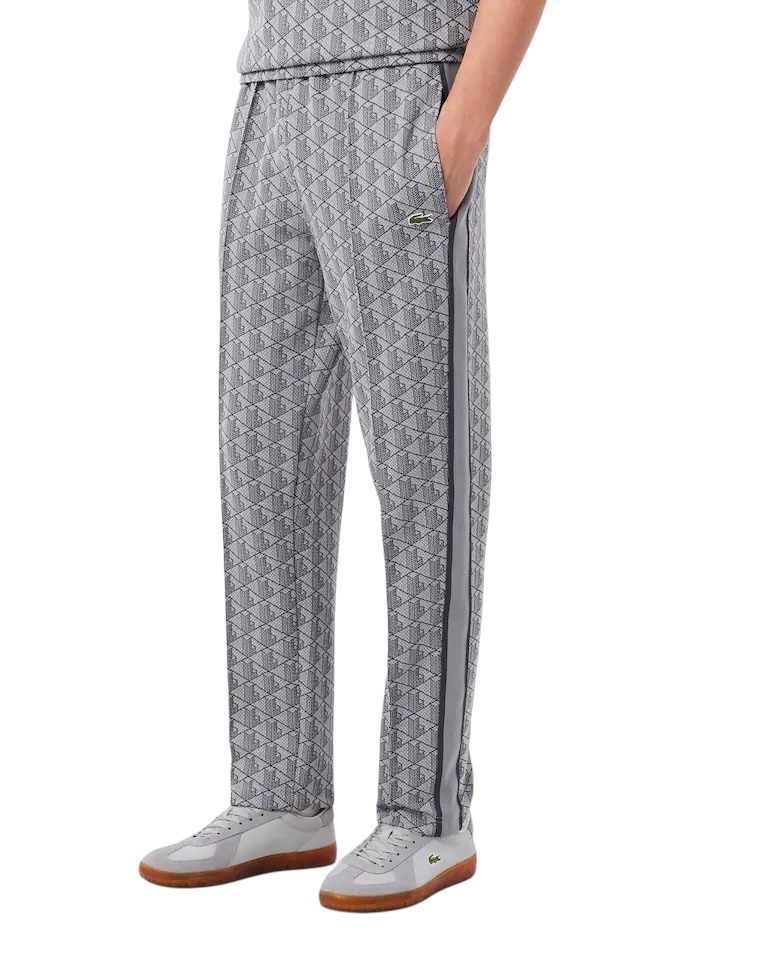 Lacoste Pantalon de survêtement Paris Monogramme - Gris Clair/Gris Foncé