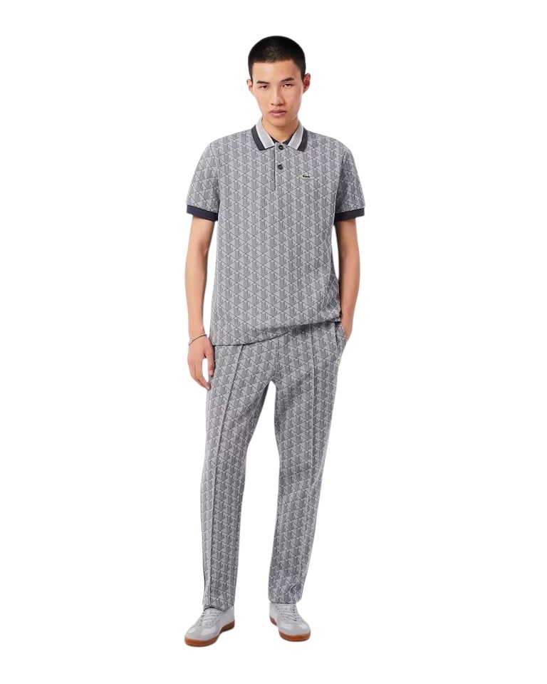 Lacoste Pantalon de survêtement Paris Monogramme - Gris Clair/Gris Foncé