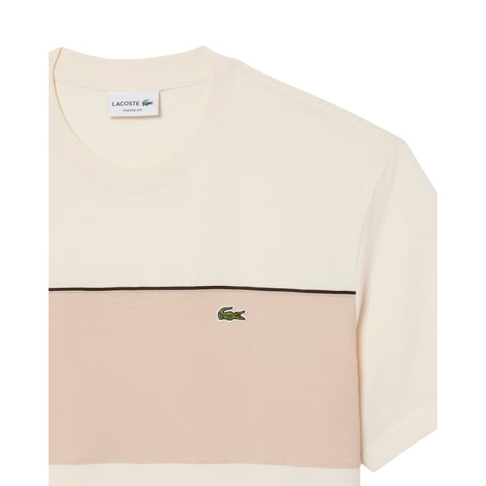 Lacoste T-shirt color-block coton - Beige