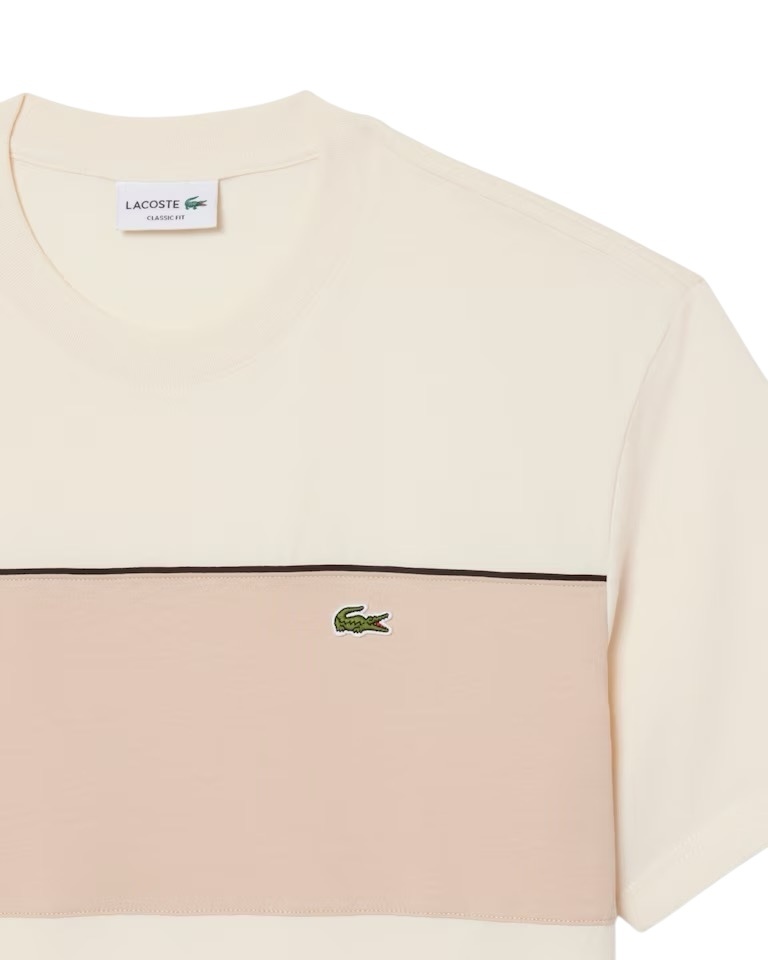 Lacoste T-shirt color-block coton - Beige