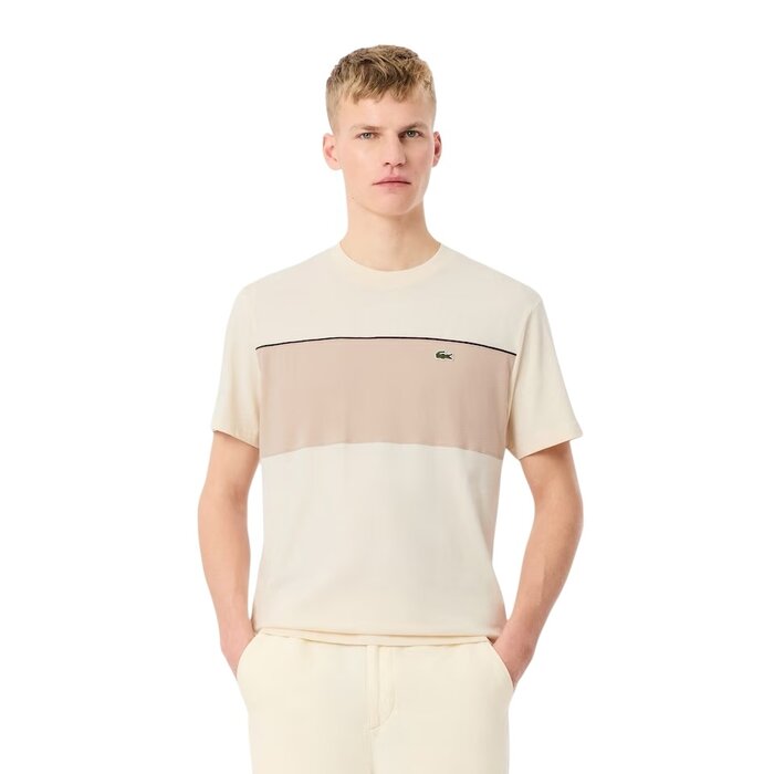 Lacoste T-shirt color-block coton - Beige