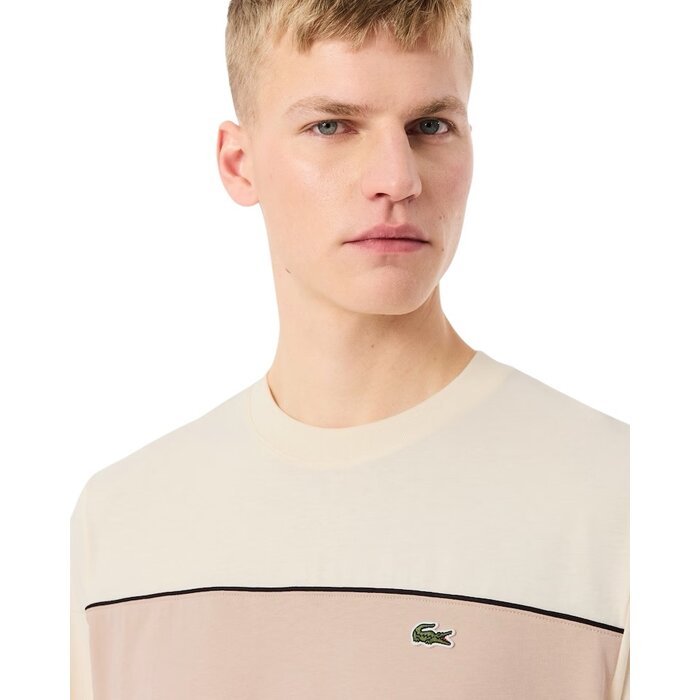 Lacoste T-shirt color-block coton - Beige