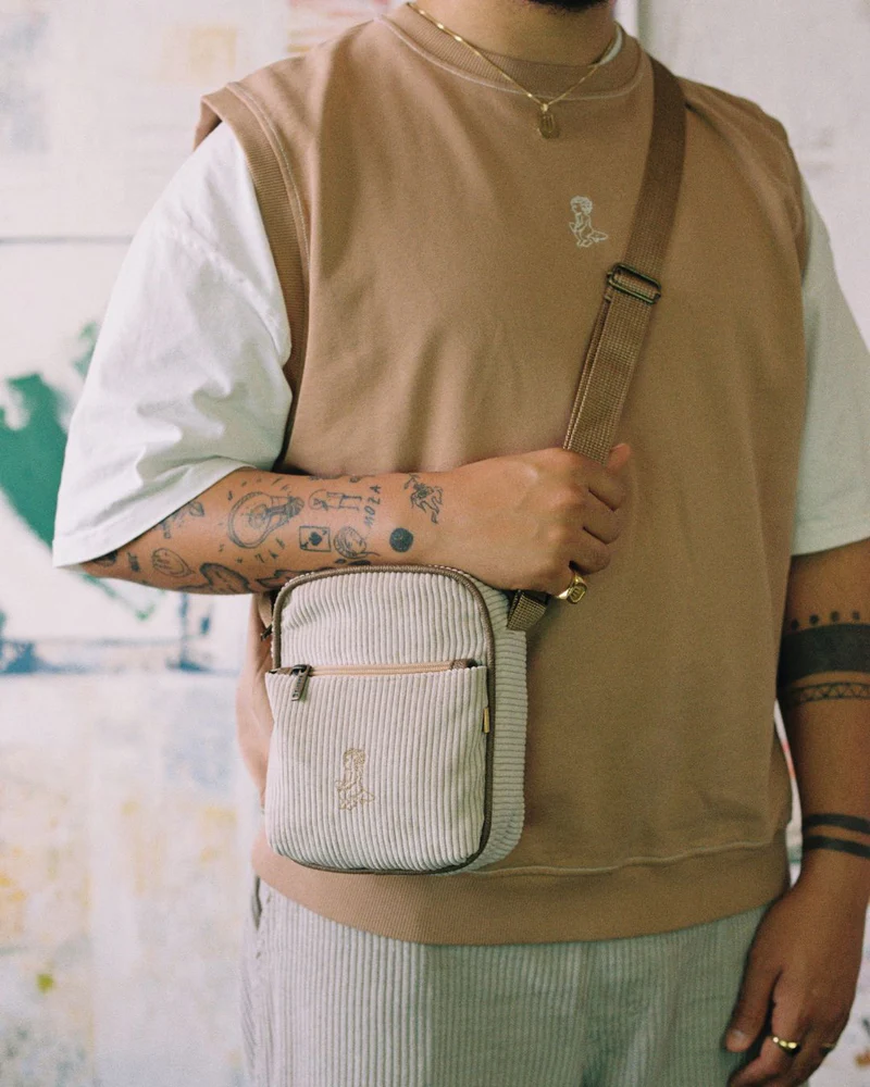 Ementa Square Big Square Ikon Cord Bag - Off White