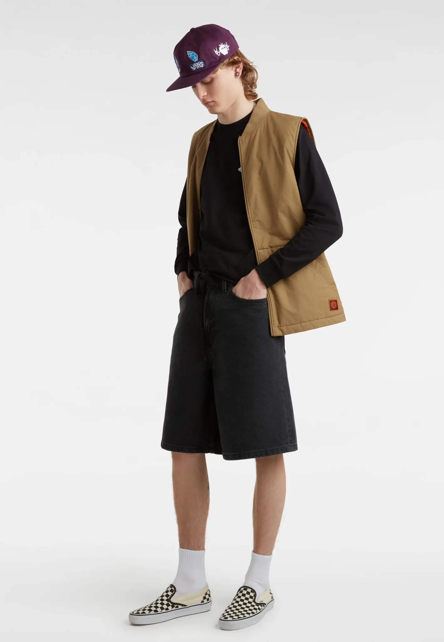 Vans Check 5 Baggy Short - Black Stone Washed