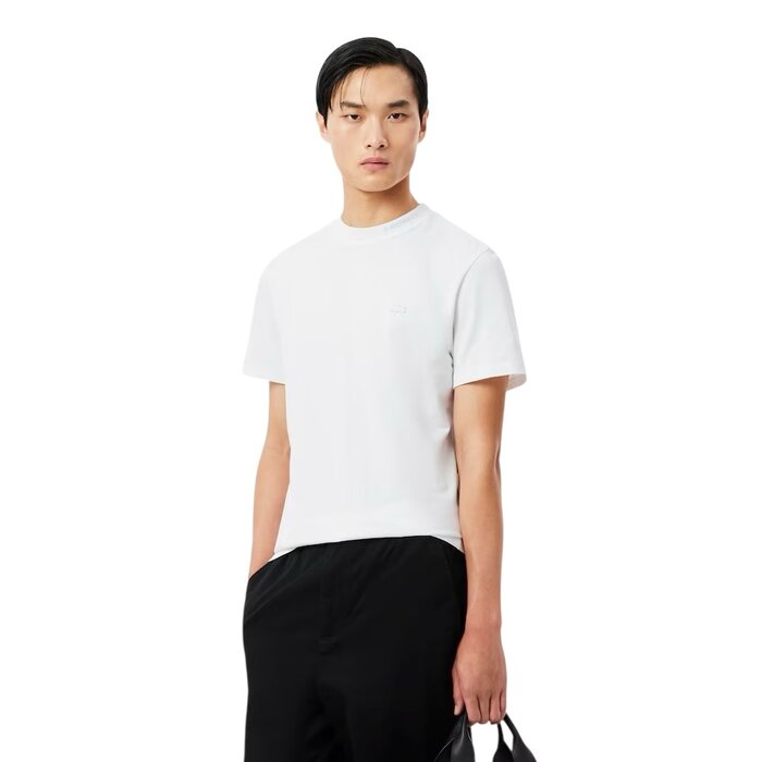 Lacoste T-shirt Commuter Piqué marquage jacquard - Blanc
