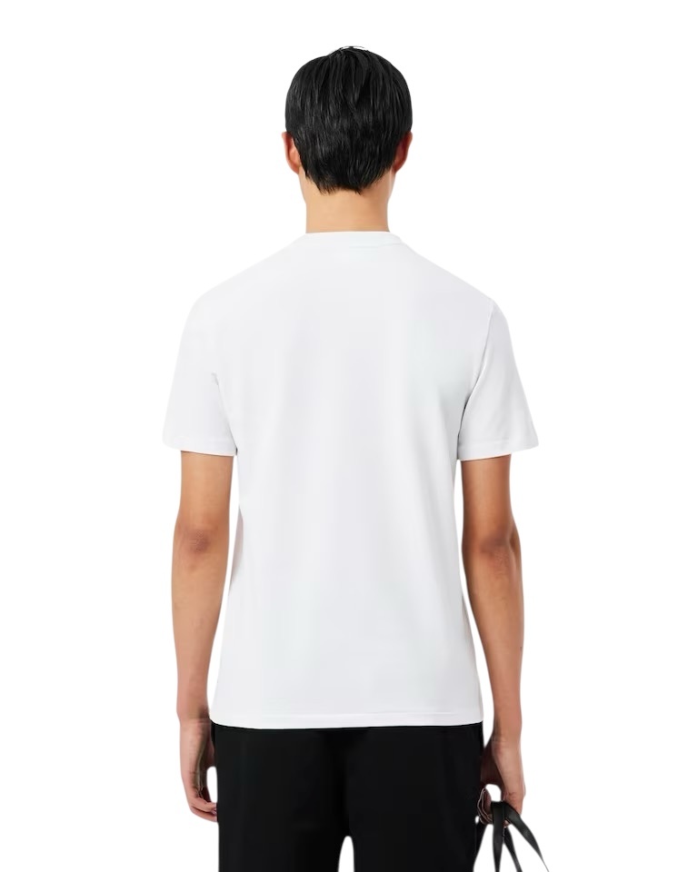 Lacoste T-shirt Commuter Piqué marquage jacquard - Blanc