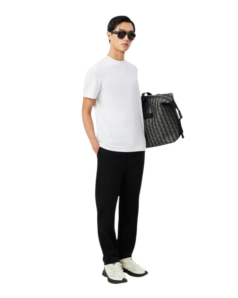 Lacoste T-shirt Commuter Piqué marquage jacquard - Blanc