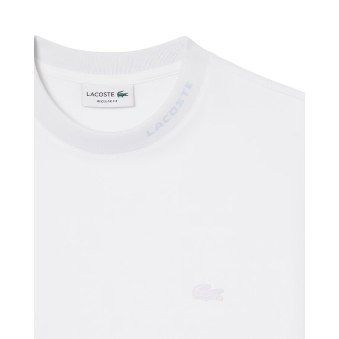 Lacoste T-shirt Commuter Piqué marquage jacquard - Blanc