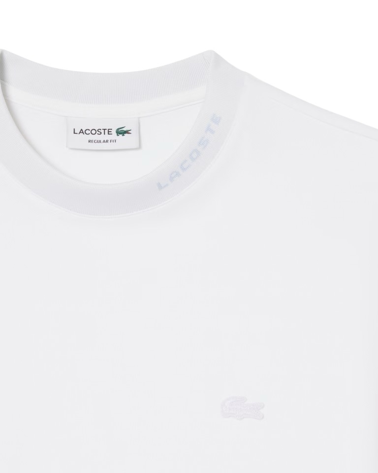 Lacoste T-shirt Commuter Piqué marquage jacquard - Blanc