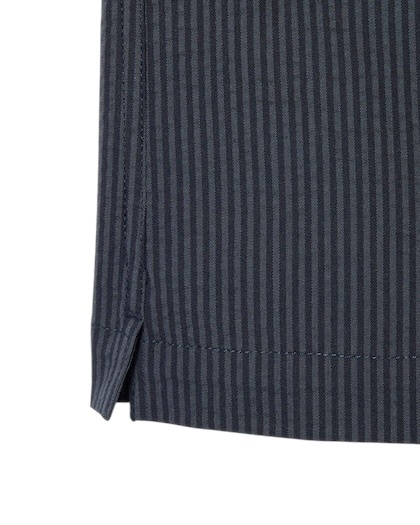 Lacoste Chemise Relaxed Fit Seersucker - Noir/Gris Foncé