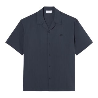 Lacoste Chemise Relaxed Fit Seersucker - Noir/Gris Foncé