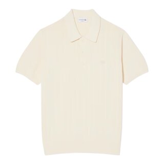 Lacoste Polo Maille Côtelée Fluide - Blanc