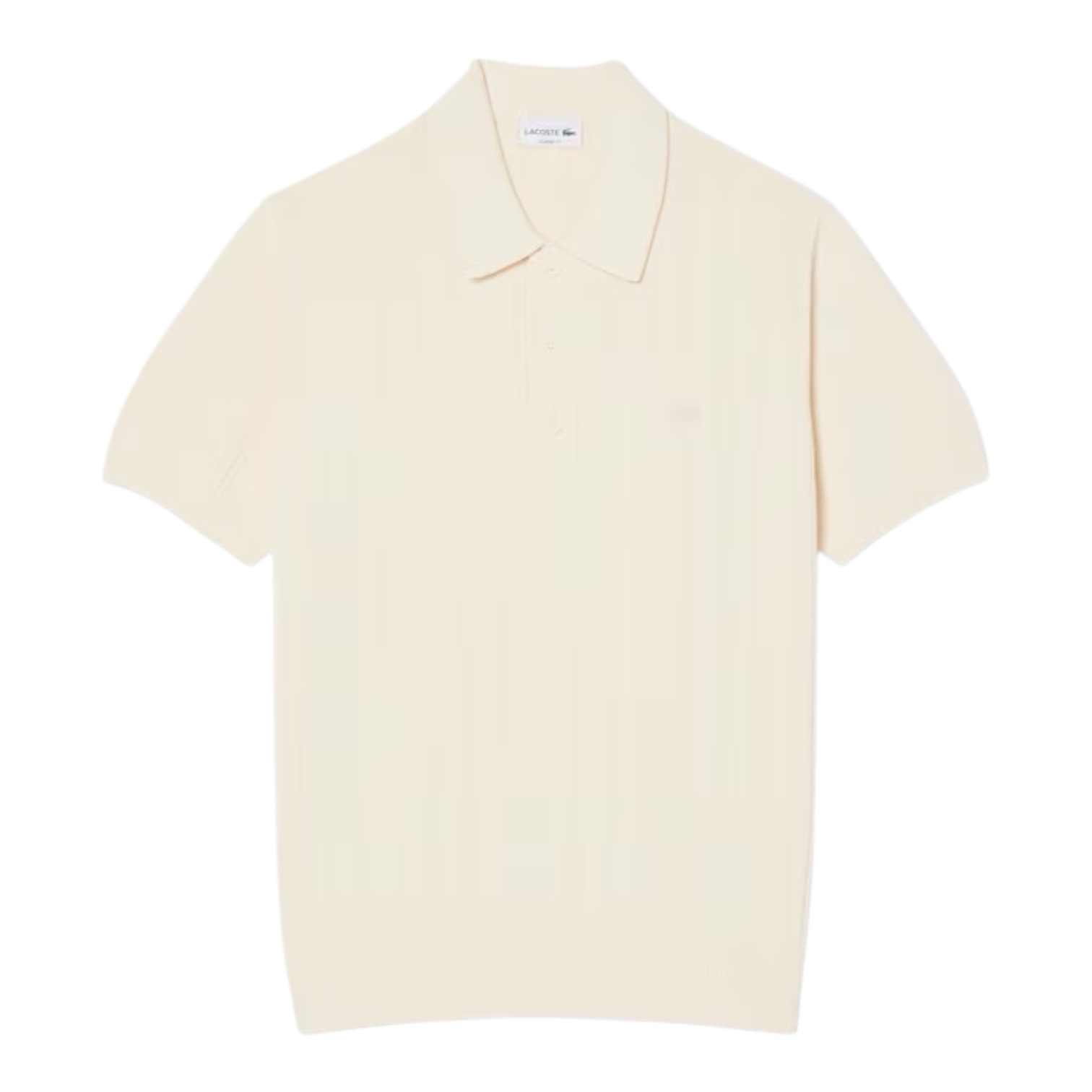 Lacoste Pull col polo maille côtelée fluide - Beige