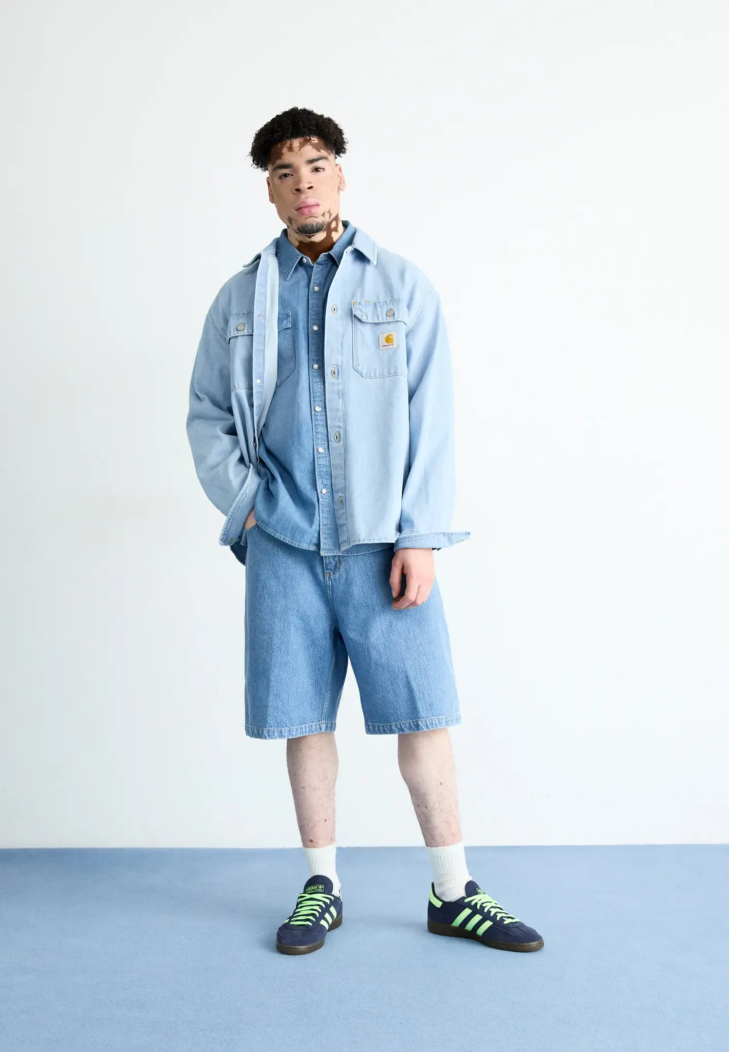 Carhartt WIP Brandon Short - Blue (Stone Bleached)