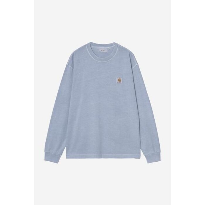 Carhartt WIP L/S Nelson T-Shirt - Gentle Blue Garment Dyed