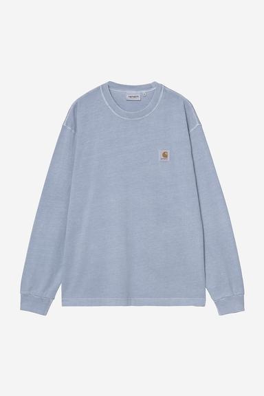 Carhartt WIP L/S Nelson T-Shirt - Gentle Blue Garment Dyed