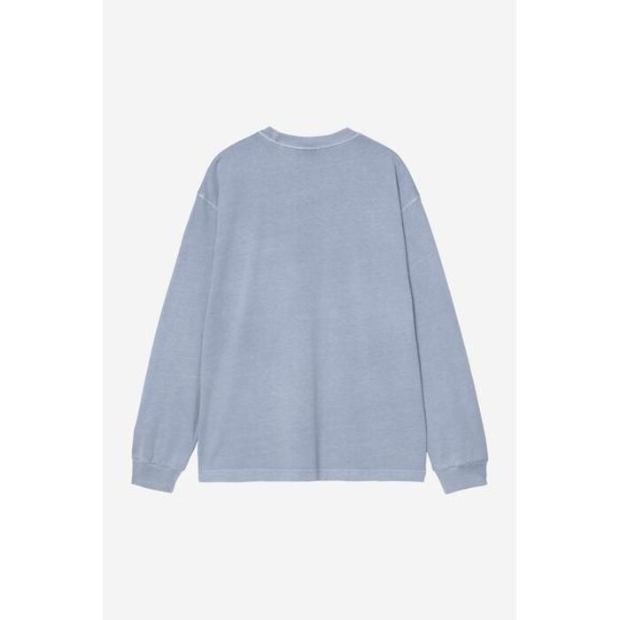 Carhartt WIP L/S Nelson T-Shirt - Gentle Blue Garment Dyed