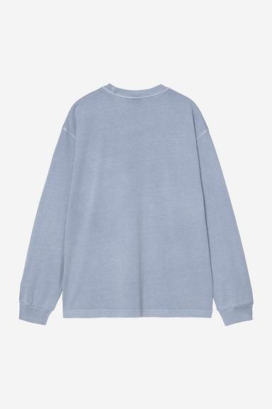 Carhartt WIP L/S Nelson T-Shirt - Gentle Blue Garment Dyed