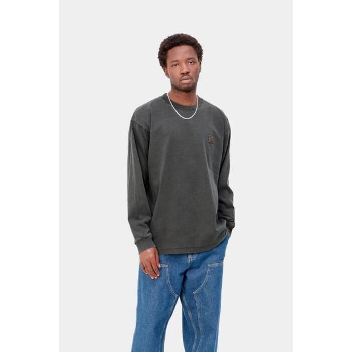 Carhartt WIP L/S Nelson T-Shirt - Black Garment Dyed