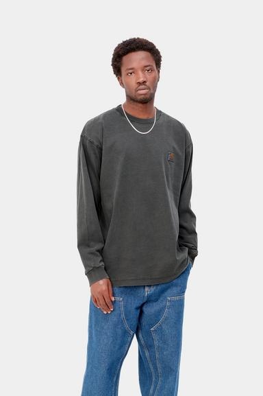Carhartt WIP L/S Nelson T-Shirt - Black Garment Dyed