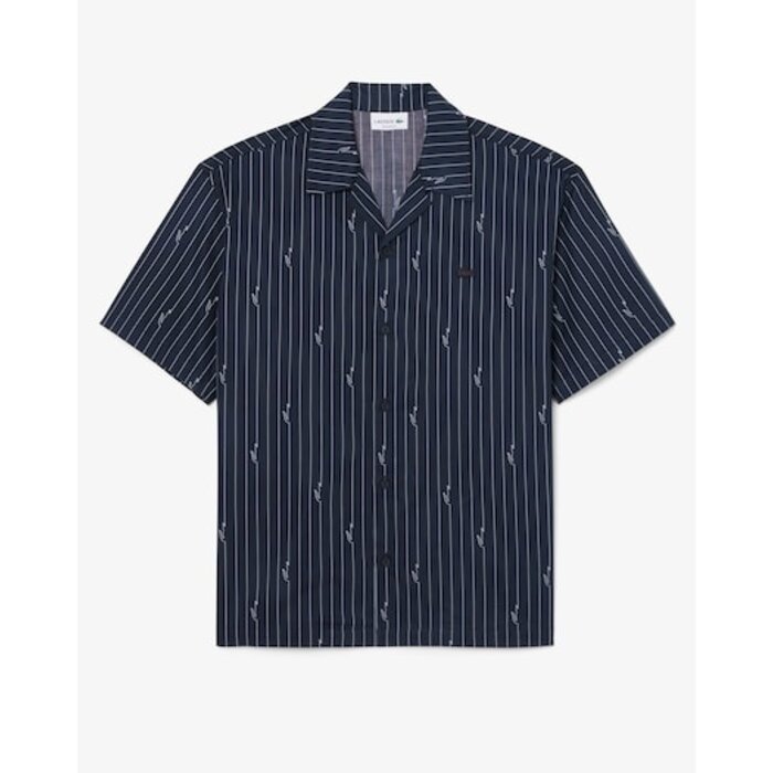 Lacoste Chemise relaxed fit twill imprimé - Noir/Blanc