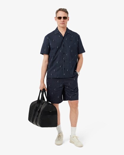 Lacoste Chemise relaxed fit twill imprimé - Noir/Blanc