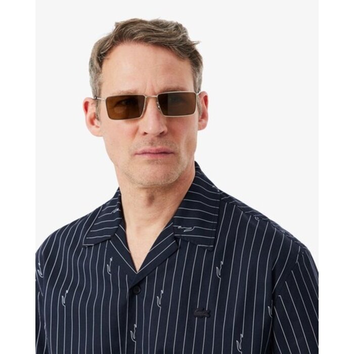 Lacoste Chemise relaxed fit twill imprimé - Noir/Blanc