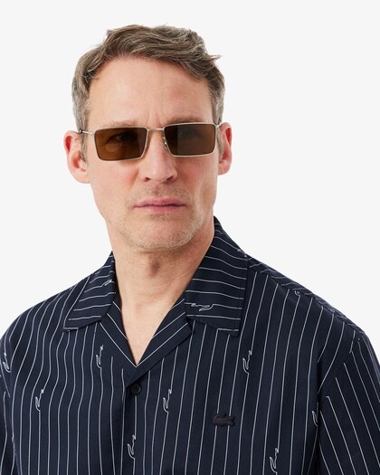 Lacoste Chemise relaxed fit twill imprimé - Noir/Blanc