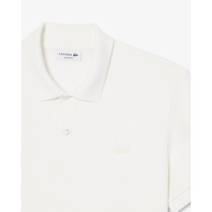 Lacoste Polo Classic Fit Maille Côtelée - Blanc