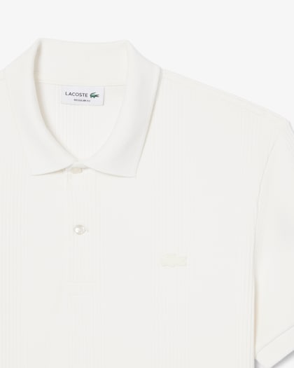 Lacoste Polo Classic Fit Maille Côtelée - Blanc