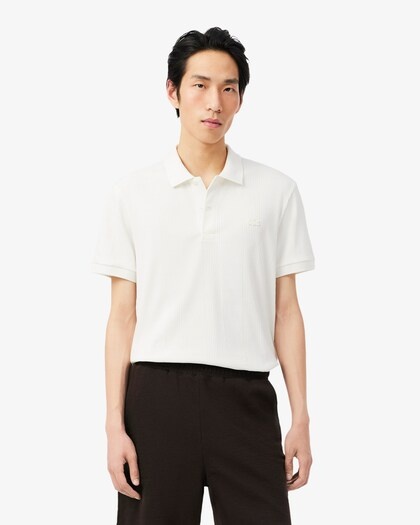 Lacoste Polo Classic Fit Maille Côtelée - Blanc