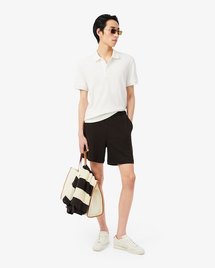 Lacoste Polo Classic Fit Maille Côtelée - Blanc