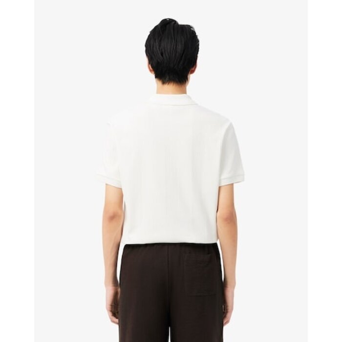 Lacoste Polo Classic Fit Maille Côtelée - Blanc
