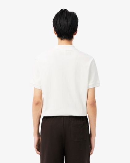 Lacoste Polo Classic Fit Maille Côtelée - Blanc