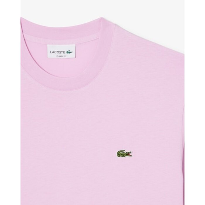 Lacoste T-shirt Coton Col Rond - Rose Z4H