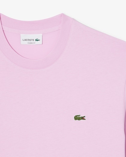 Lacoste T-shirt Coton Col Rond - Rose Z4H