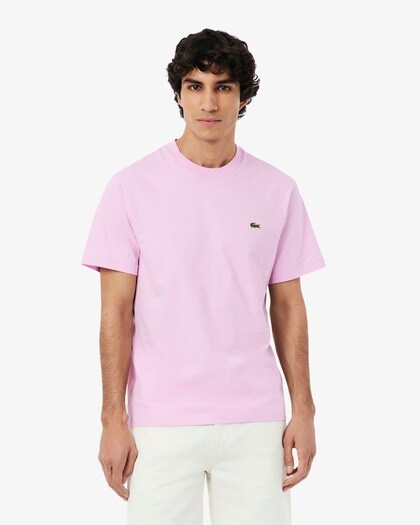 Lacoste T-shirt Coton Col Rond - Rose Z4H