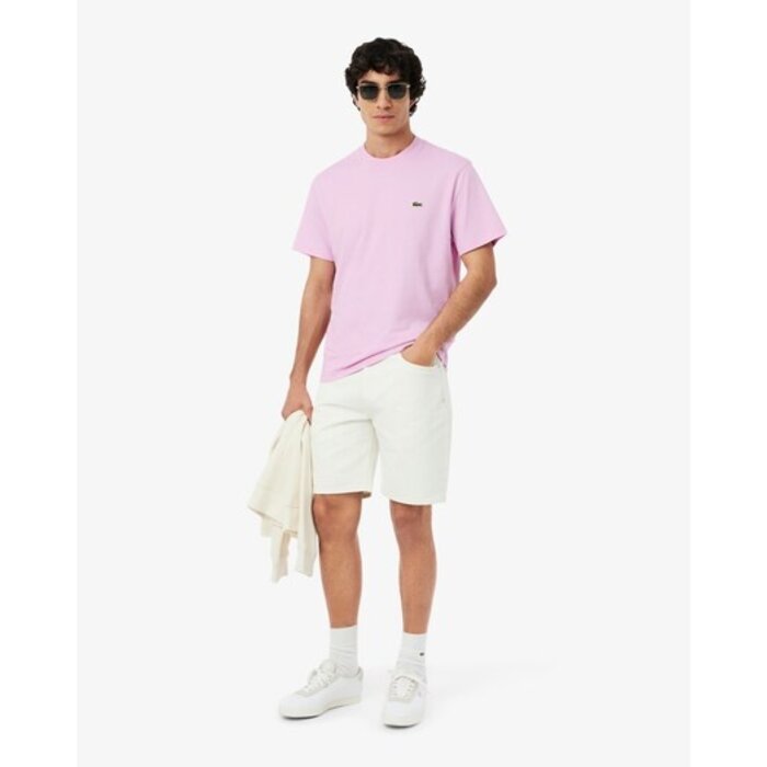Lacoste T-shirt Coton Col Rond - Rose Z4H