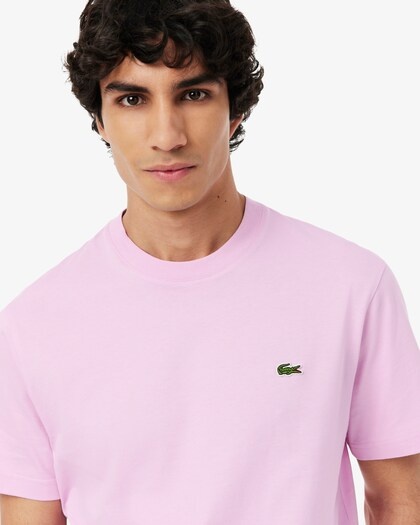 Lacoste T-shirt Coton Col Rond - Rose Z4H