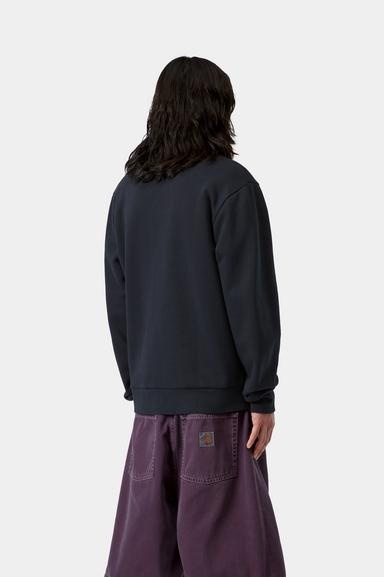 Carhartt WIP Script Embroidery Sweat - Deep Night/White