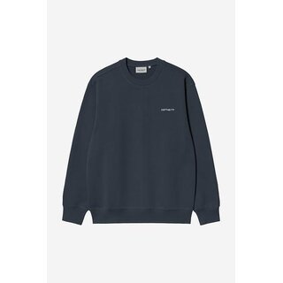 Carhartt WIP Script Embroidery Sweat - Deep Night/White