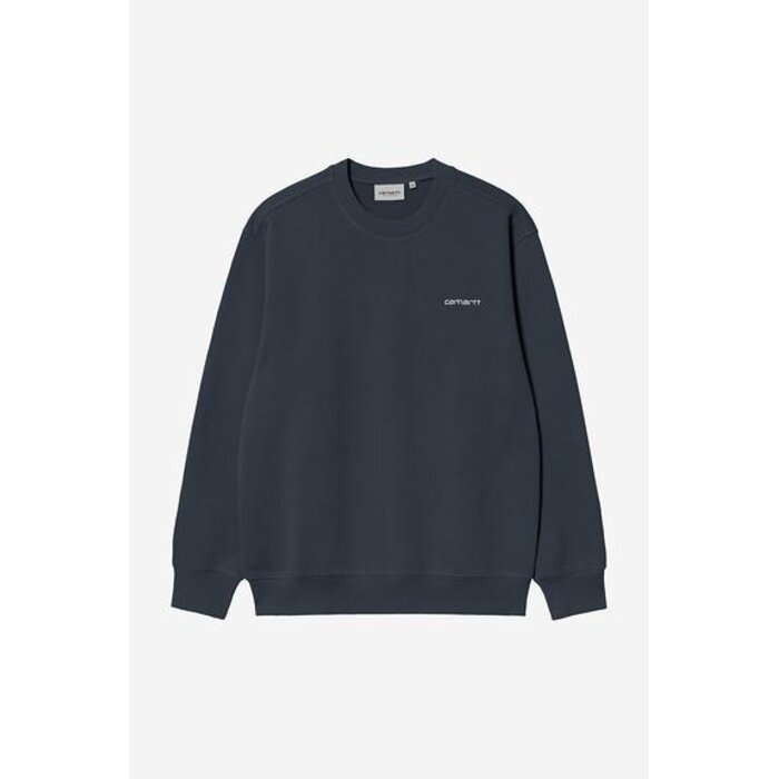 Carhartt WIP Script Embroidery Sweat - Deep Night/White