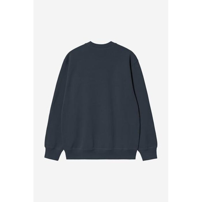 Carhartt WIP Script Embroidery Sweat - Deep Night/White