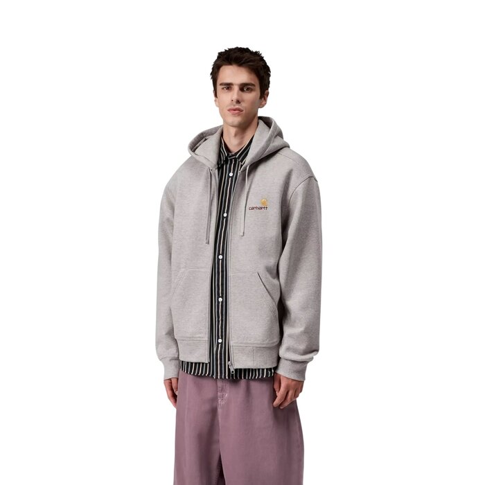 Carhartt WIP Hooded American Script Jacket - Grey Heather