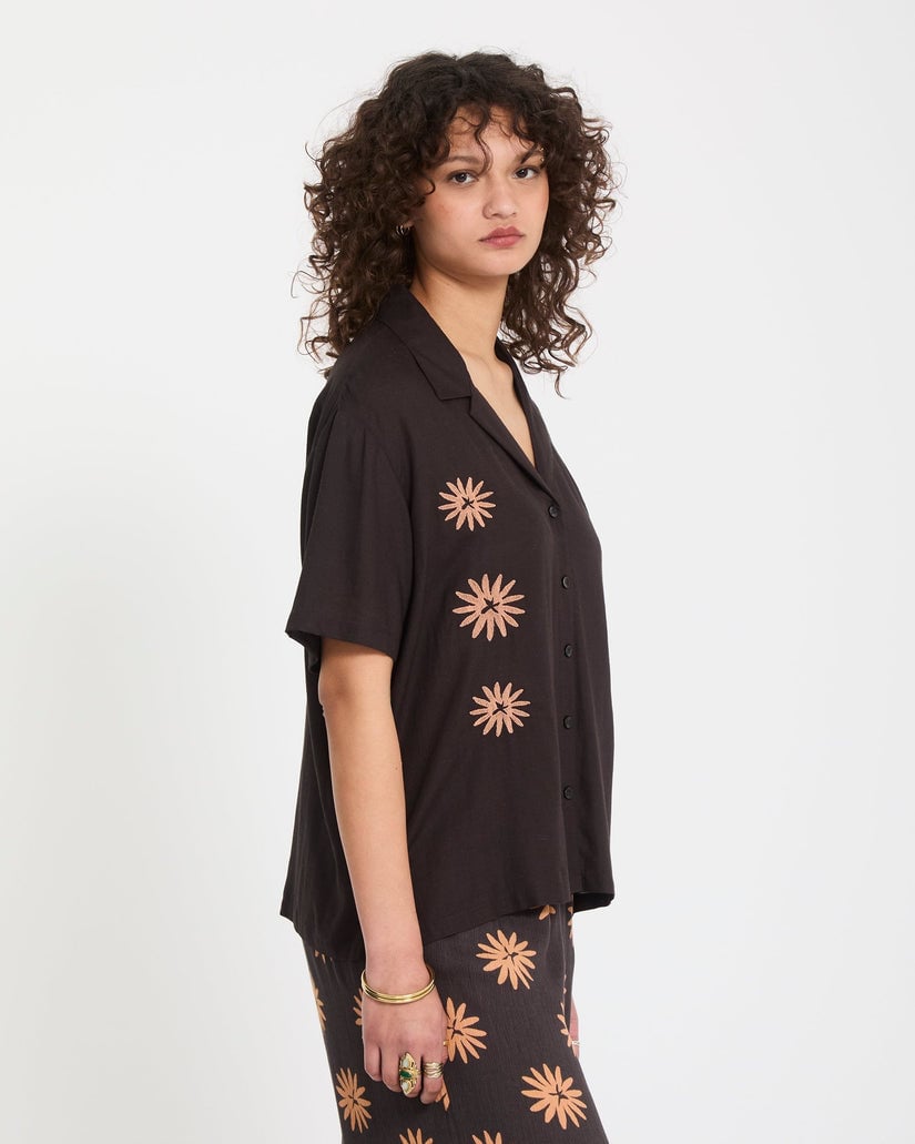 Volcom EMB Midnite Ramble Top - Black