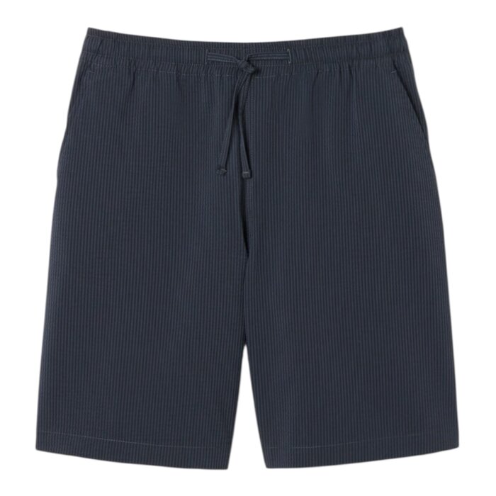 Lacoste Short Seersucker Coton - Noir/Gris Foncé