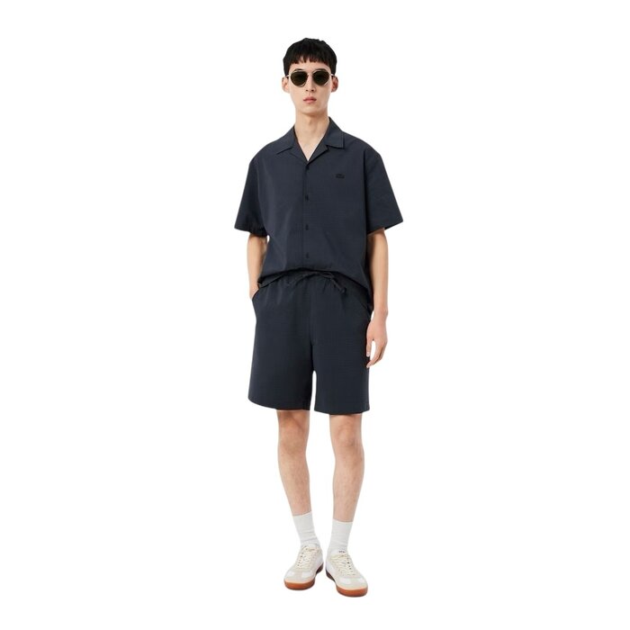 Lacoste Short Seersucker Coton - Noir/Gris Foncé