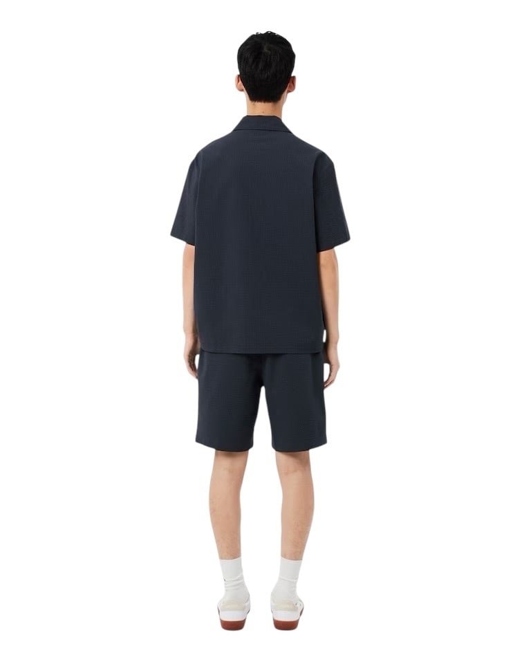 Lacoste Short Seersucker Coton - Noir/Gris Foncé